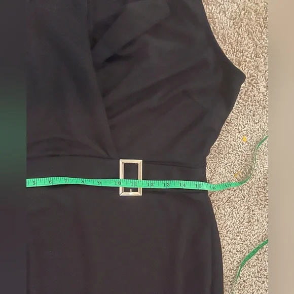 Elegant Black Sleeveless Dress with silver waist buckle size XL - Picture 12 of 14